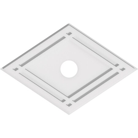 Ekena Millwork Diamond Architectural Grade PVC Ceiling Medallion, 24"W x 16"H x 3"ID x 8 1/2"C x 1"P, One-Piece CMP24X16DD-03000
